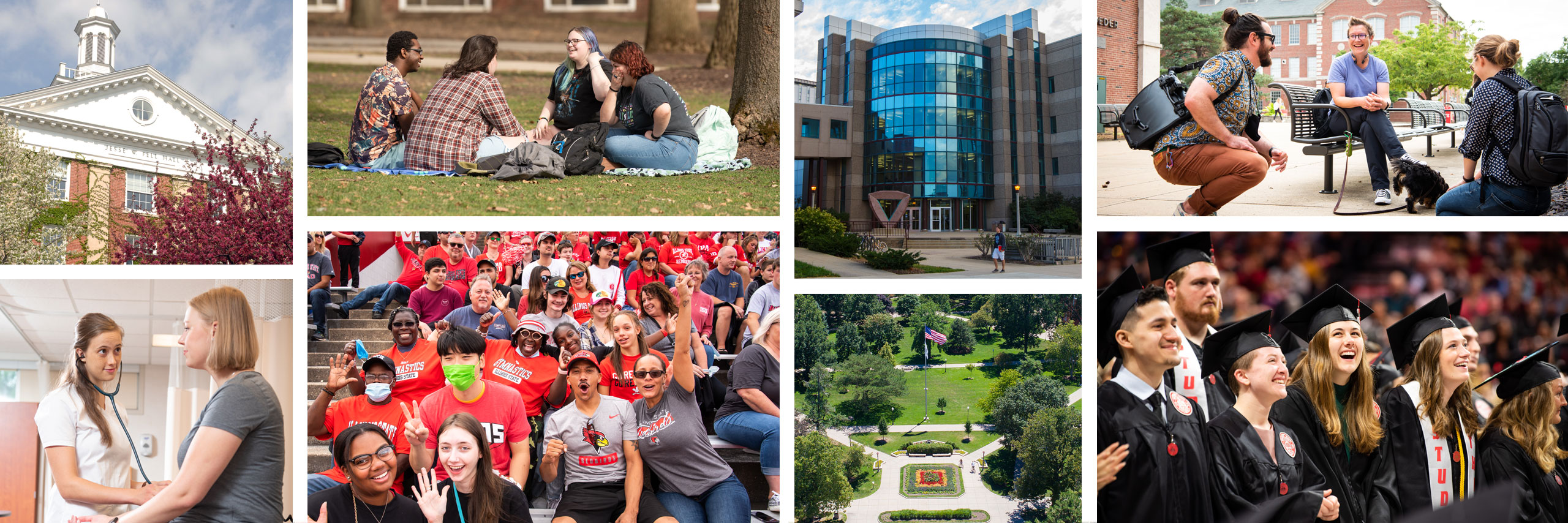 Collage of Illinois State campus and students images